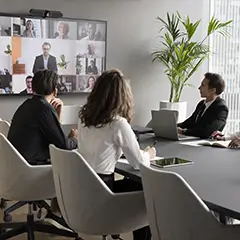 People attending remote meeting