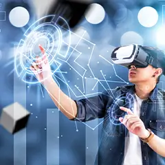 A person having AR-VR experience