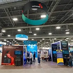 Comfortable trade show booth ambiance