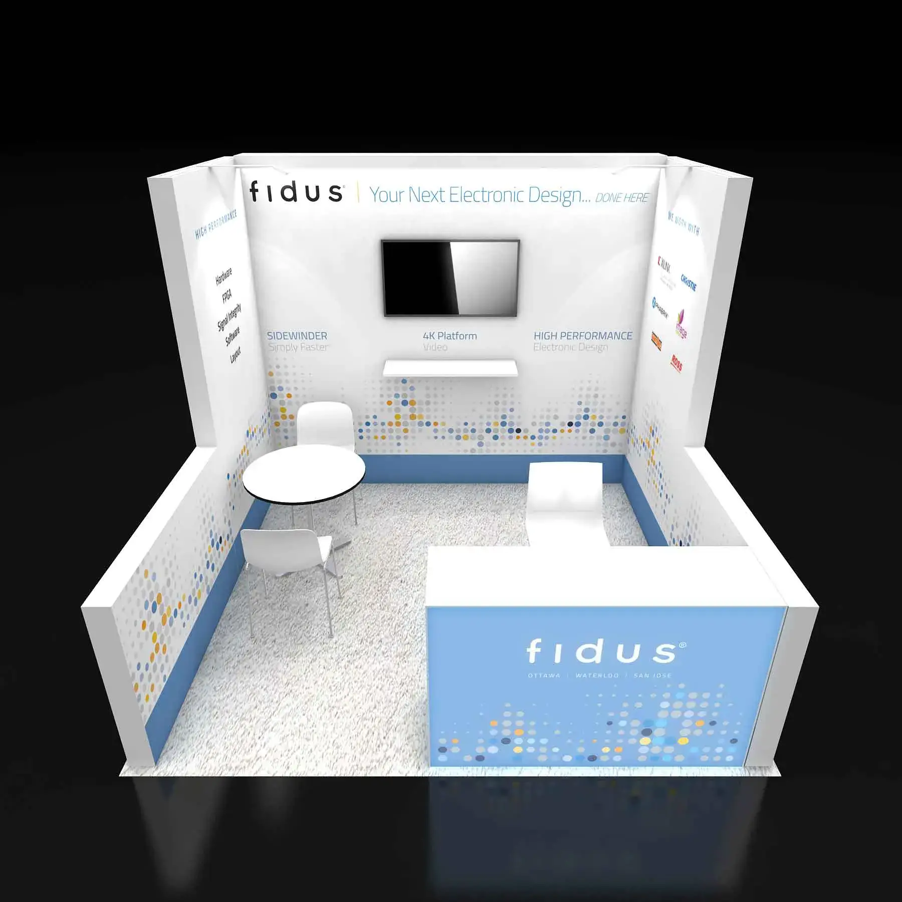 Arial View – RLU1010 01: Visually Compelling 10x10 Exhibit Booth for Engagement