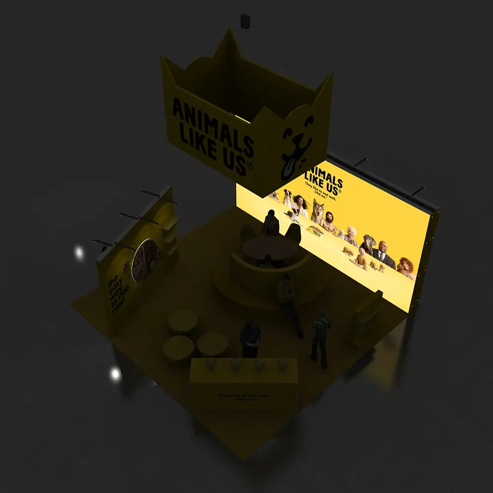 BRLU2020 56 ANIMAL LIKE US Booth Design Backlit View