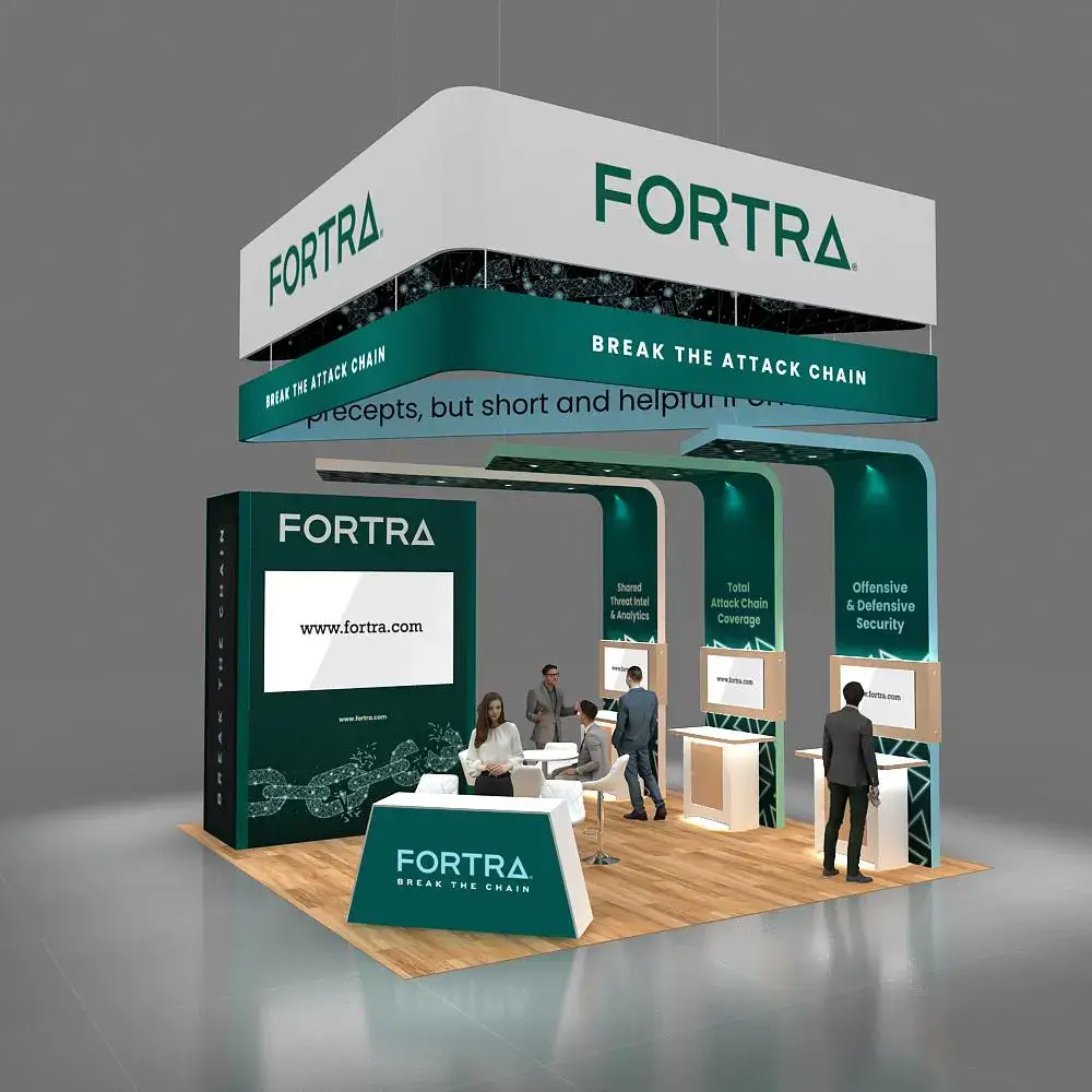 FORTRA 20x20 Attractive Trade Show Booth Design Front View