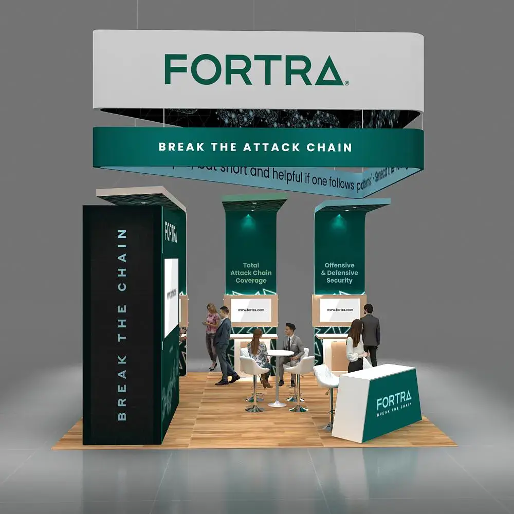FORTRA 20x20 Attractive Trade Show Booth Design Side View