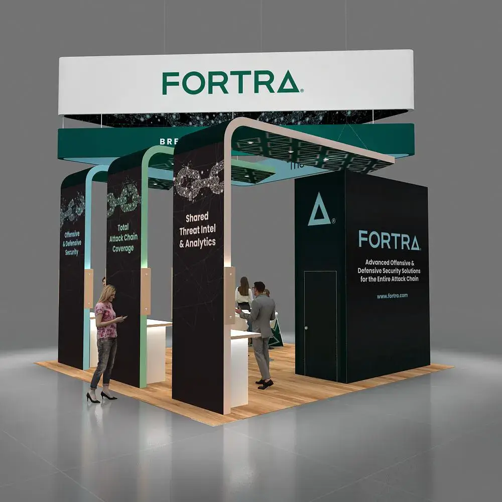 FORTRA 20x20 Attractive Trade Show Booth Design Side View