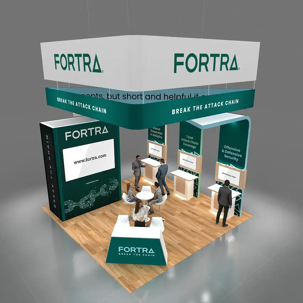 FORTRA 20x20 Attractive Trade Show Booth Design Top View