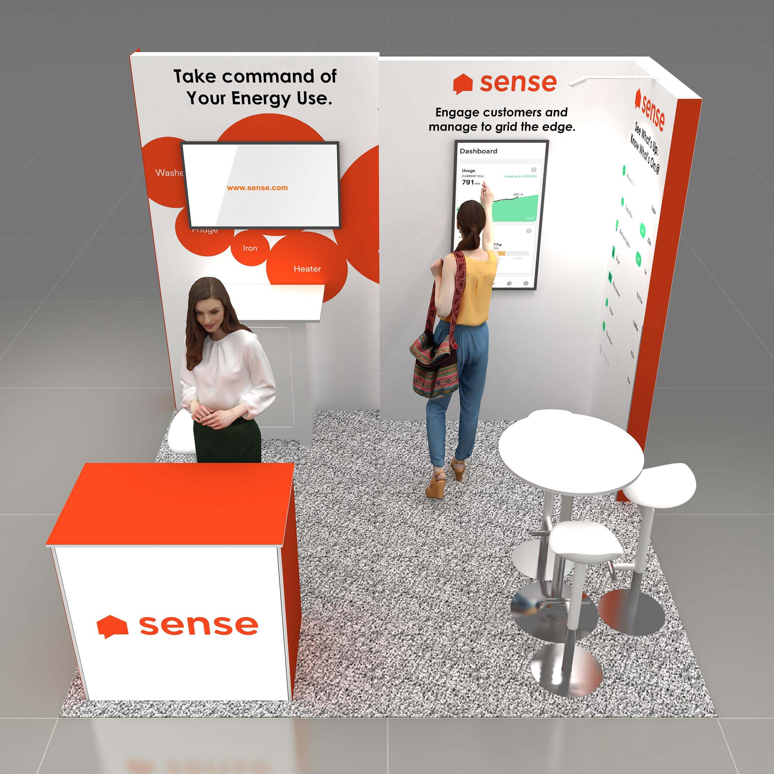Arial View - RL1010 04: Top-notch 10x10 trade show booth rentals Arial View - RL1010 04: Top-notch 10x10 trade show booth rentals