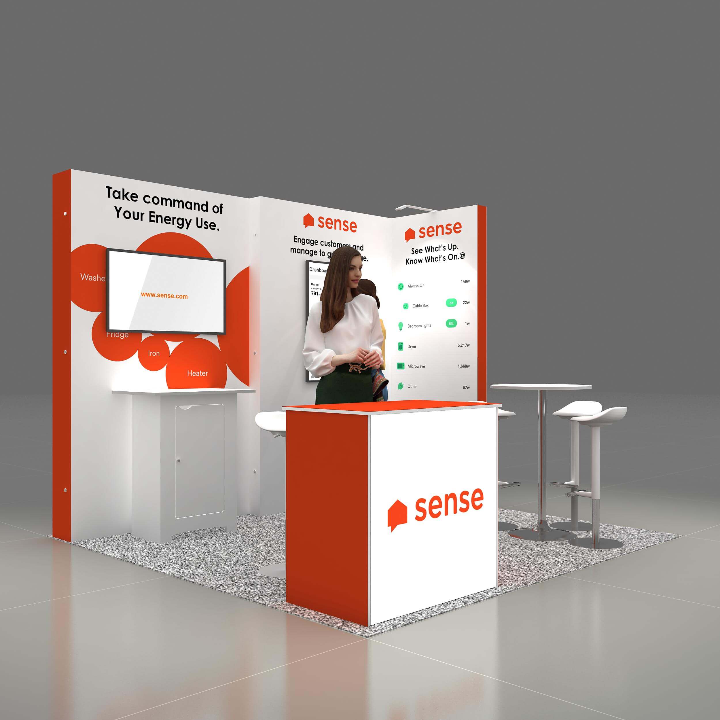 Right Side Perspective View - RL1010 04: Finest 10x10 trade show booth rentals Right Side Perspective View - RL1010 04: Finest 10x10 trade show booth rentals