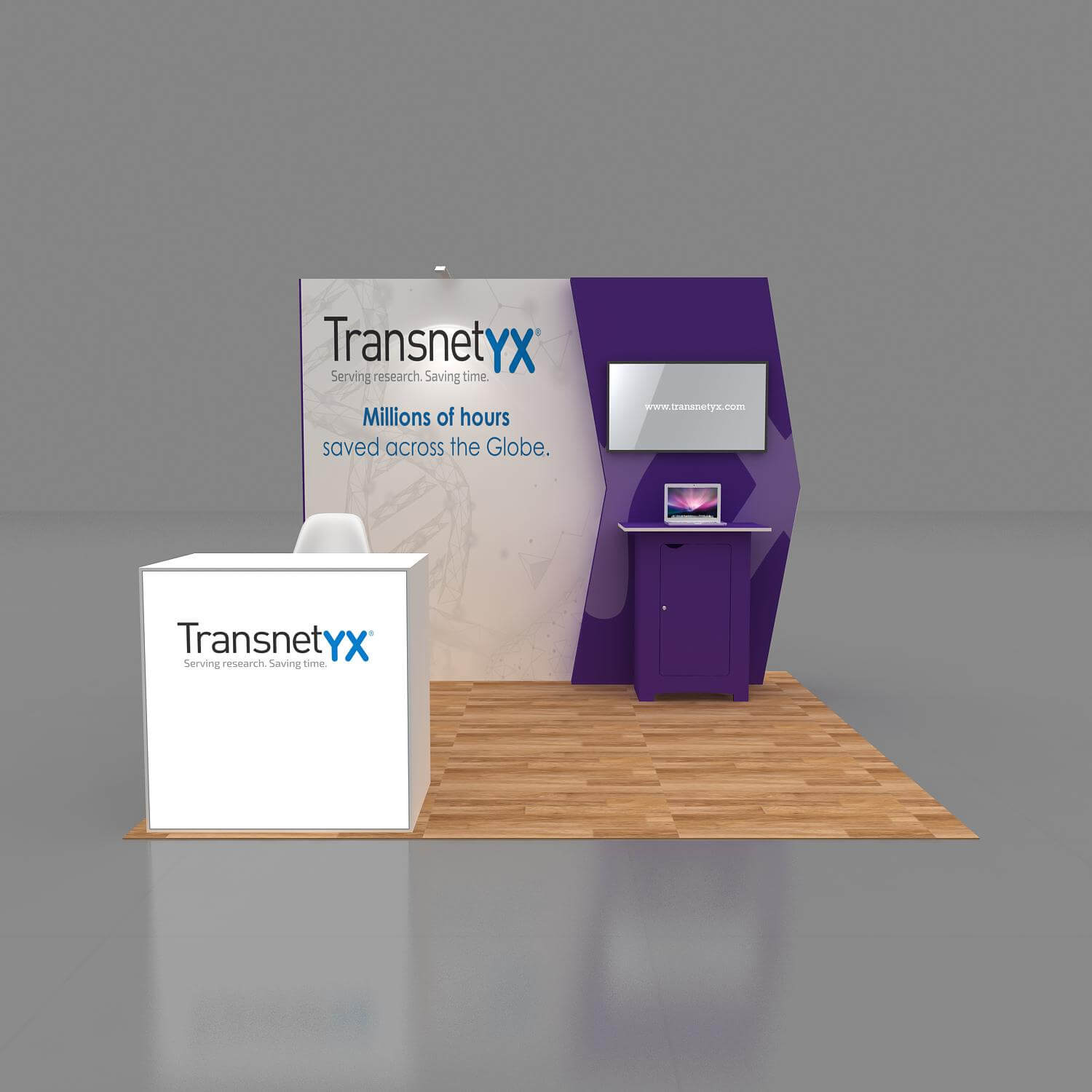 Front View - RCR1010 11: State-of-the-art 10x10 trade show booth designs Front View - RCR1010 11: State-of-the-art 10x10 trade show booth designs