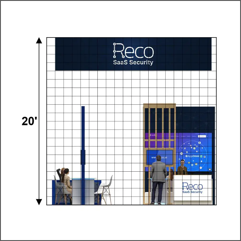 Elevation – YRLU2020 63: Stylish 20x20 Booth Designs for Visual Brand Presence