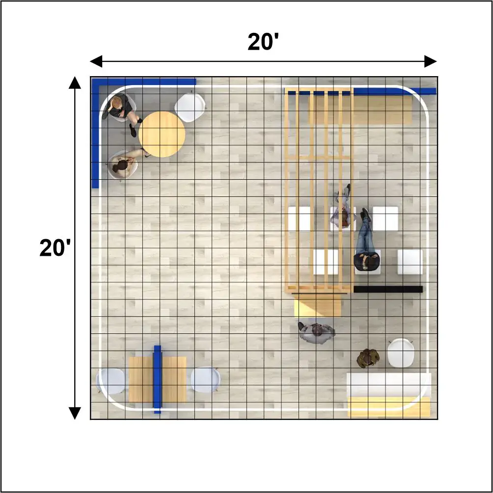 Plan – YRLU2020 63: Head-Turning 20x20 Trade Show Booth Design Concept