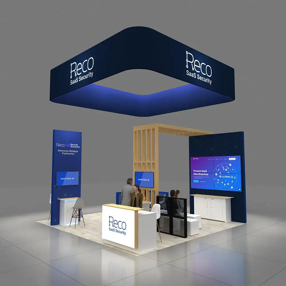 Left Side Perspective View – YRLU2020 63: Dynamic 20x20 Trade Show Exhibit Design for Maximum Impact