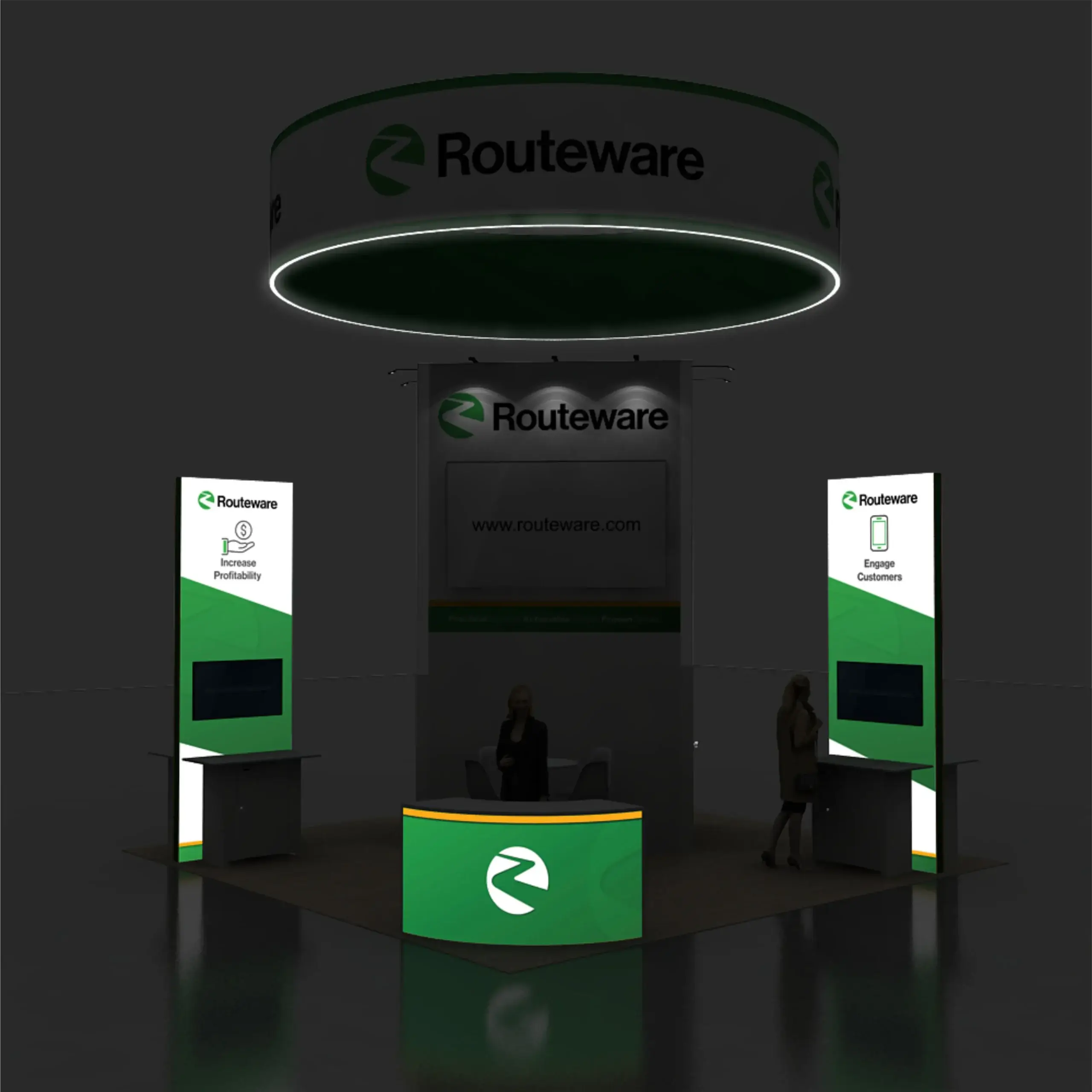 YRLU2020146 ROUTE WARE Booth Design Backlit View