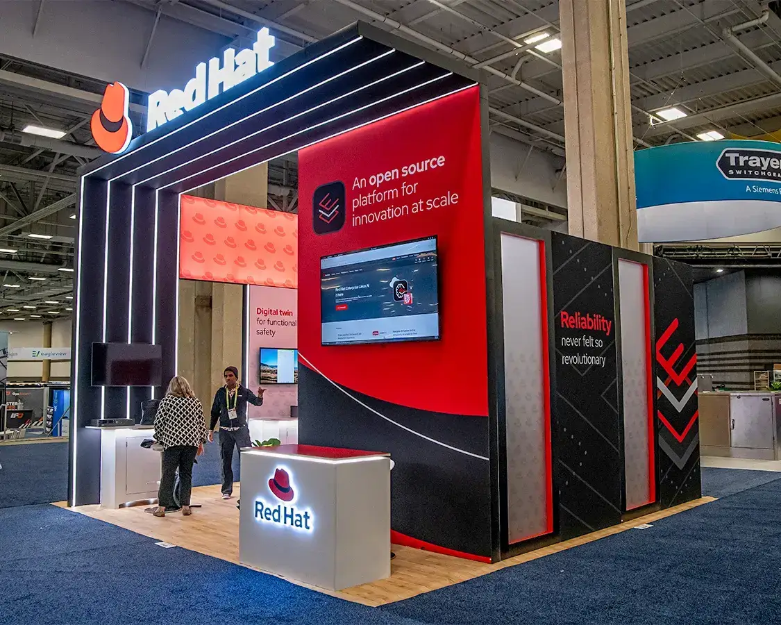Red Hat - 20x20 Trade Show Booth Rentals AT Distributech Show 2025, Dallas, TX
