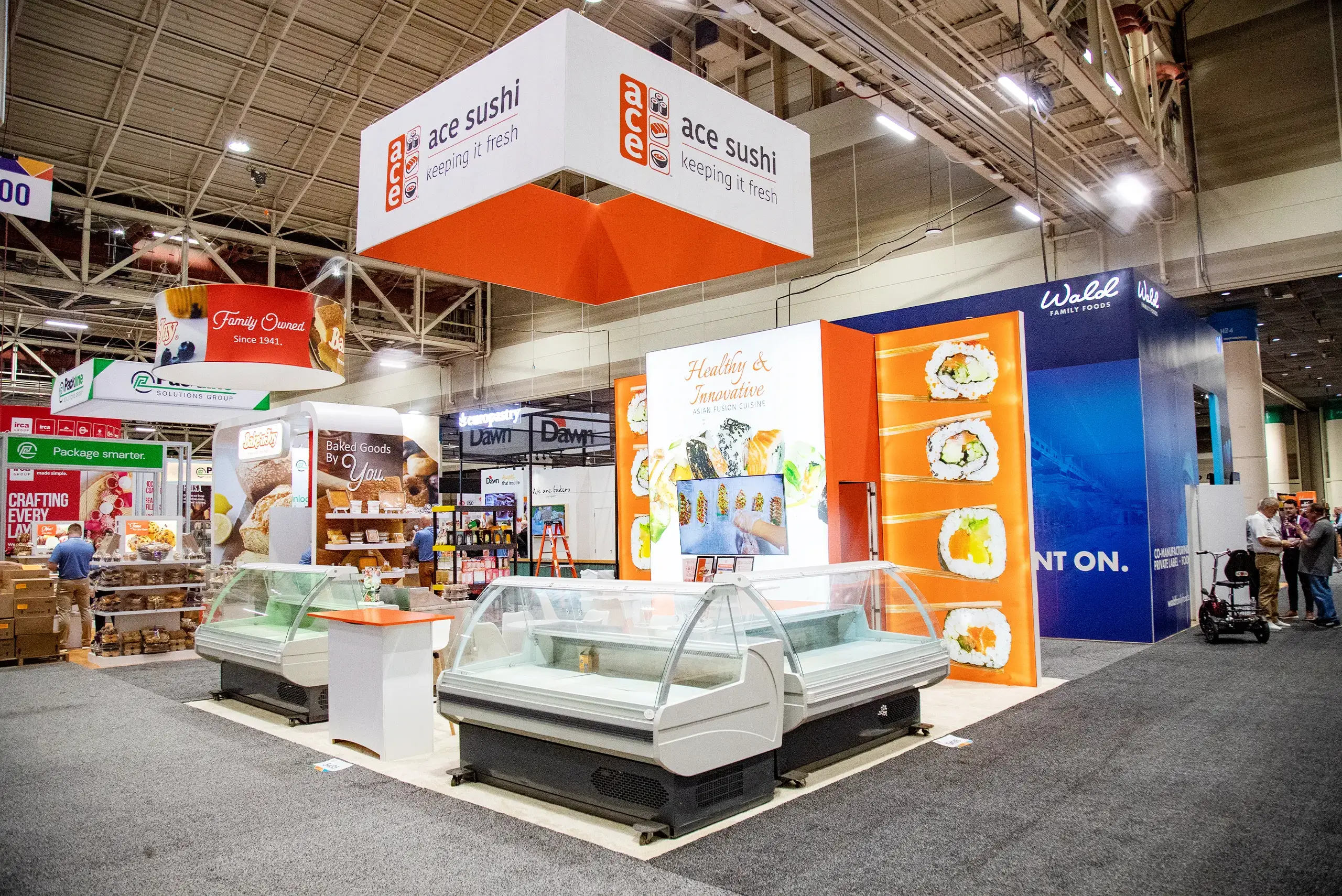 Ace Sushi 20x20 booth rental at IDDBA Show 