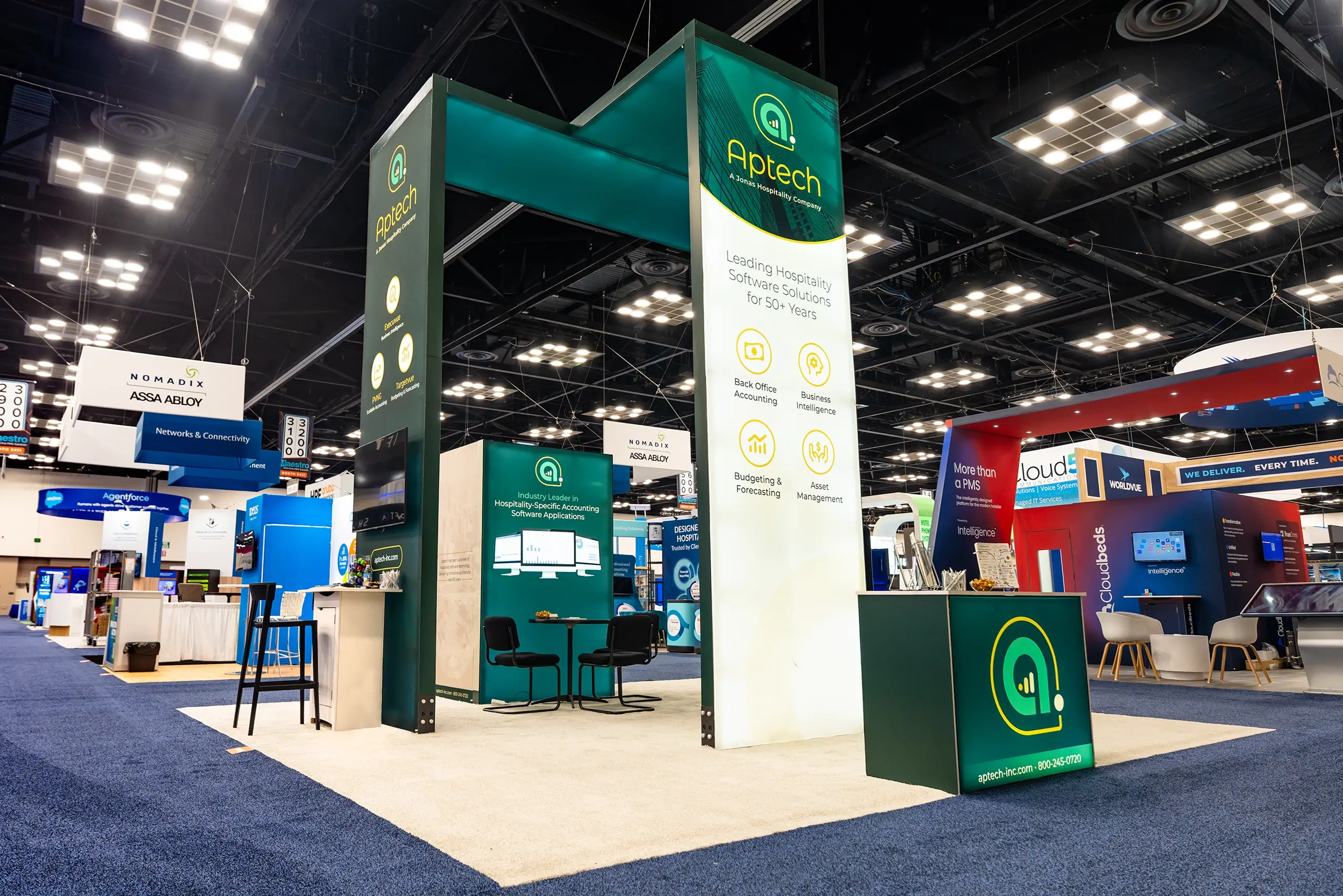 Aptech 20x20 Trade Show Booth Rental at HITEC Indianapolis 2025, Indianapolis, IN