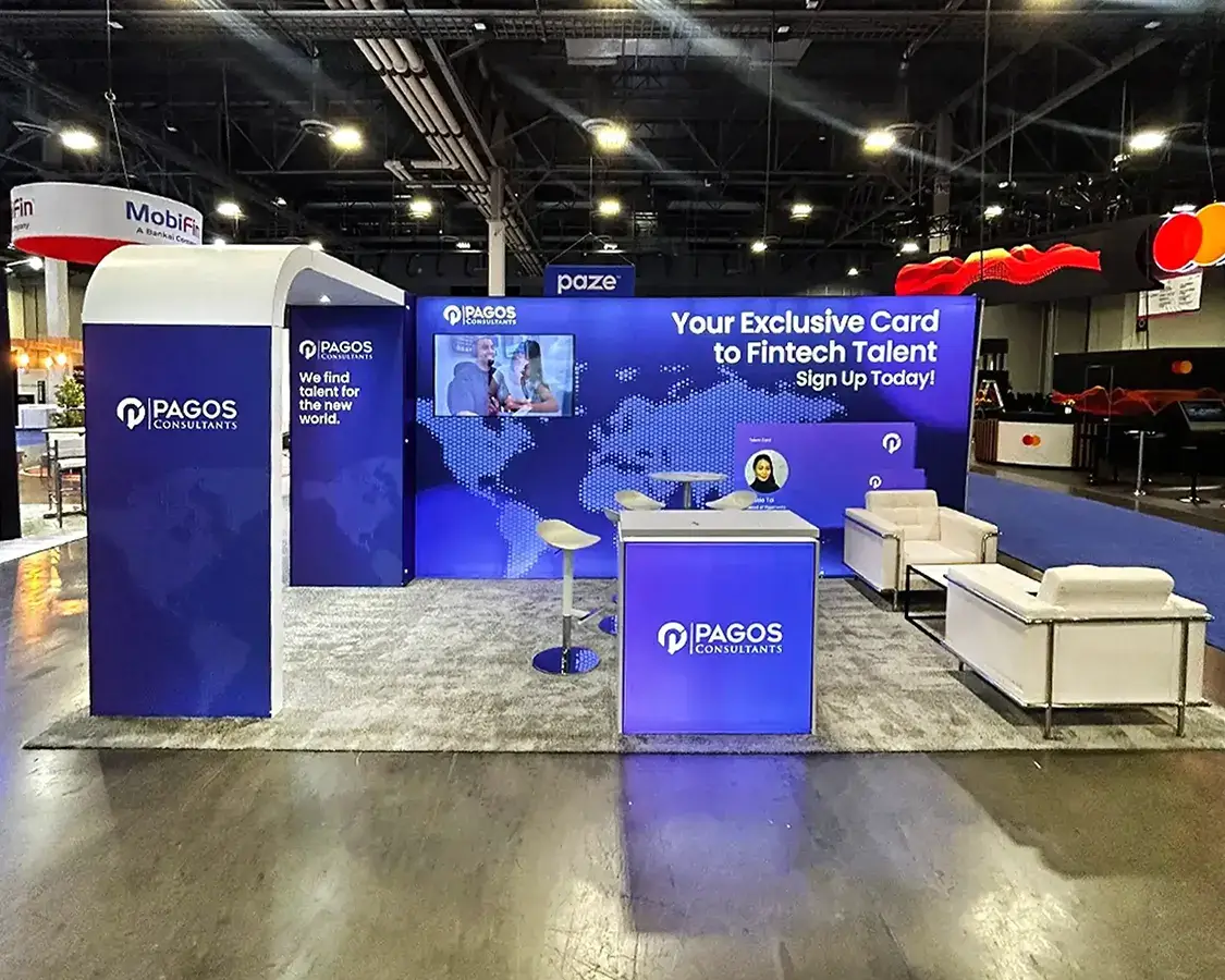 Pagos, 10×20 Trade Show Booth Rental AT Money 20/20 Show