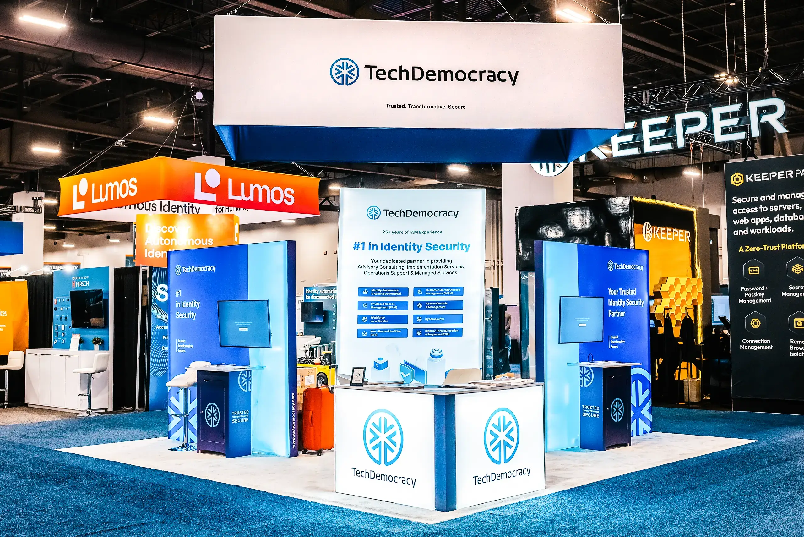 Tech Democracy 20x20 at Trade show booth rental at Identiverse