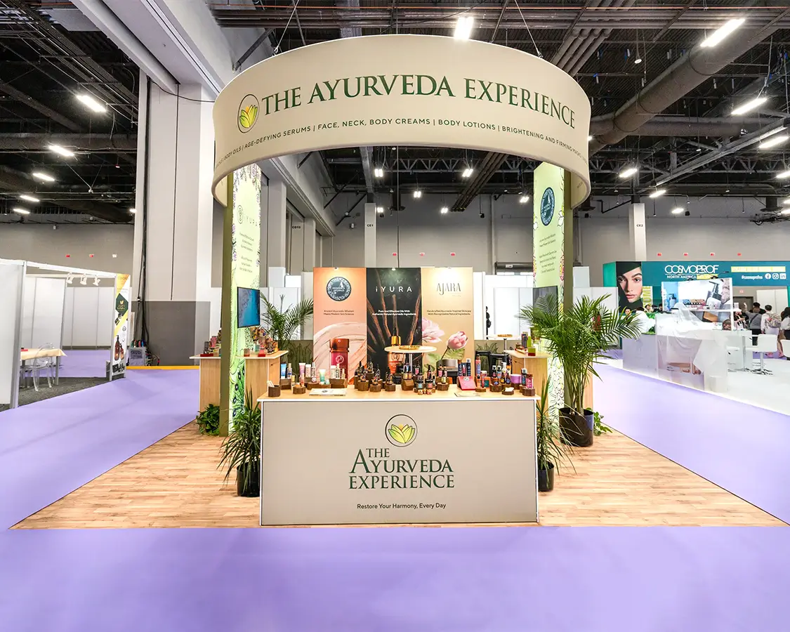 The Ayurveda Experience - 20×20 Trade Show Exhibit at Cosmoprof Show 2025, Las Vegas, NV