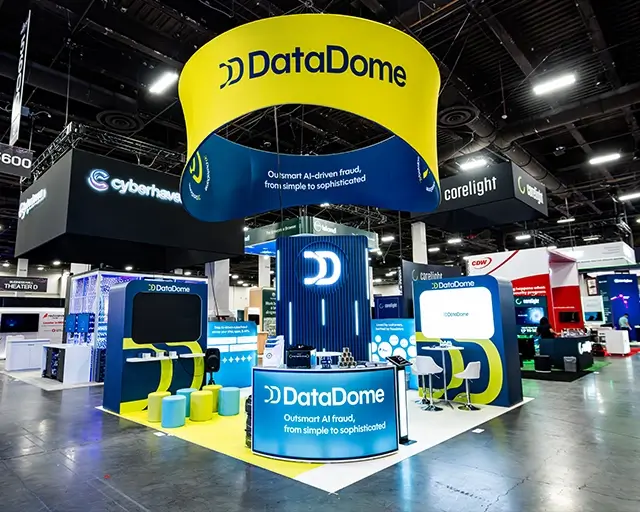 20x20 Trade Show Booth for Datadome at Black Hat, Designed and Built by Exponents in Las Vegas