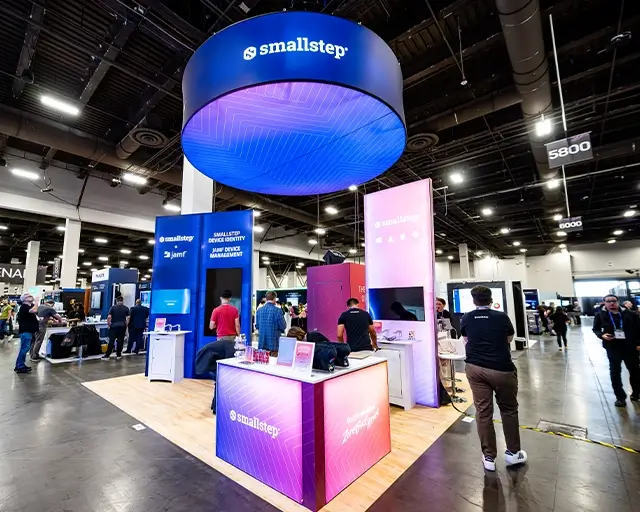 20x20 Trade Show Exhibit Booth for Smallstep at Black Hat, Designed and Built by Exponents in Las Vegas