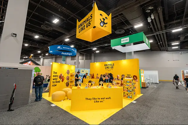 20×20 Exhibit Booth Rental for Animals like us at SuperZoo 2025, Designed and Built By Exponents in Las Vegas