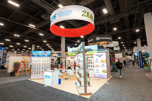 20×20 Trade Show Booth for Canadian Jerky at SuperZoo 2025, Designed and Built By Exponents in Las Vegas
