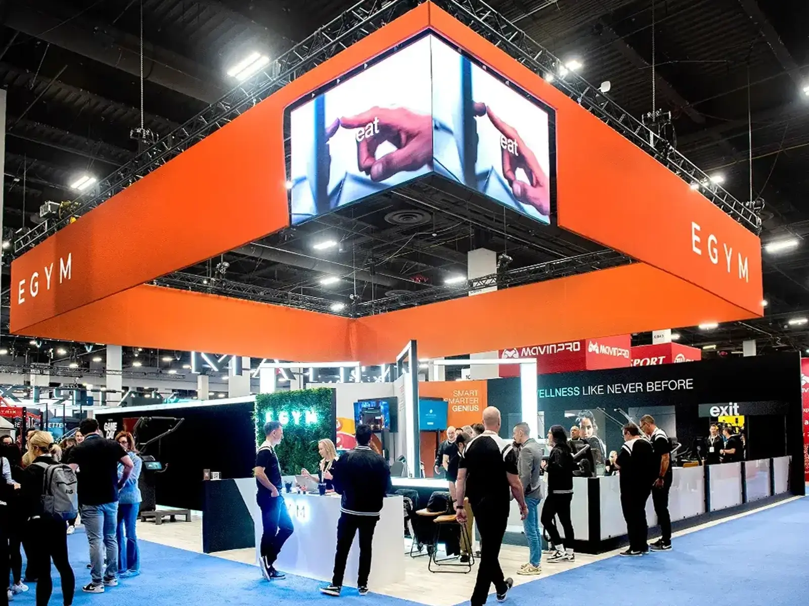 50×50 Trade Show Booth Rental at HFA Show 2025 for EGYM Designed and Built By Exponents in Las Vegas, NV