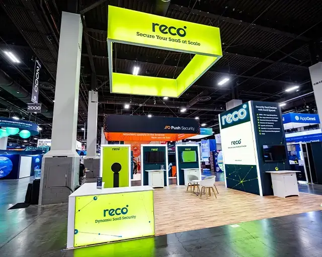 20×30 Exhibition Stand Rental for Reco at Black Hat, Designed and Built By Exponents in Las Vegas