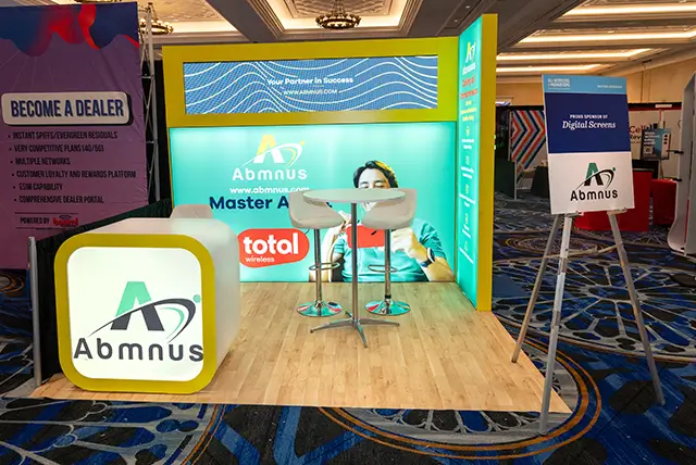 10x10 Trade Show Booth Exhibit All Wireless & Prepaid Expo 2025 for Las Vegas, NV Exponents 02