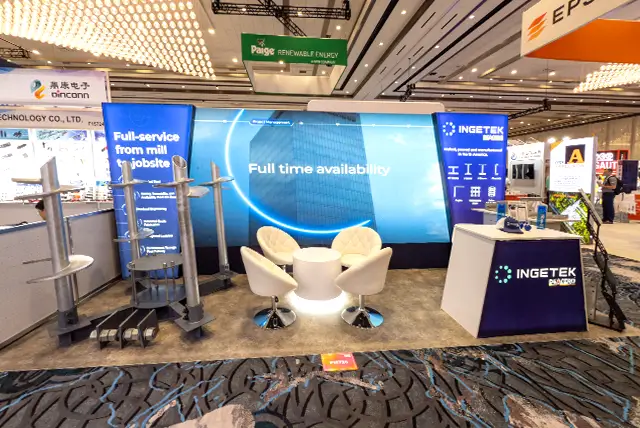 10×20 Trade Show Exhibit Booth for Ingetek at RE+ 2025, Designed and Built By Exponents in Las Vegas, NV