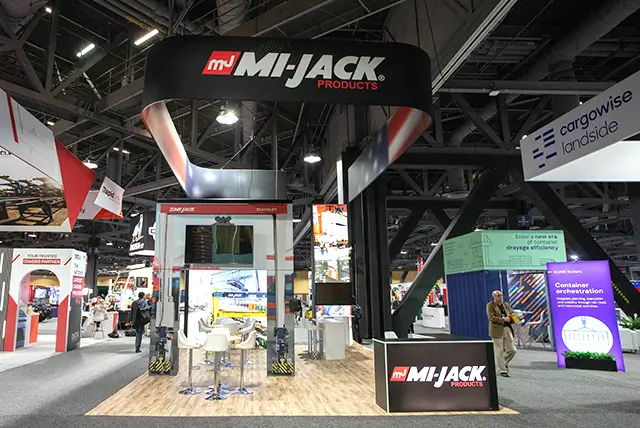 20x30 Exhibit Rental for Mi-Jack at IANA Intermodal Expo, Designed and Built by Exponents in Long Beach, CA