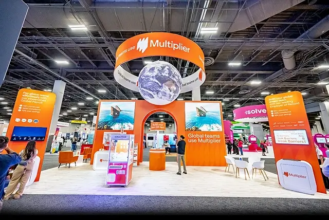 20x40 Trade Show Booth Rental for Use Multiplier at HR Tech, Designed and Built by Exponents in Las Vegas