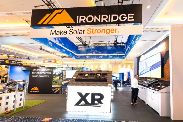 30×40 Exhibit Booth Rental for Ironridge at RE+ 2025, Designed and Built By Exponents in Las Vegas,NV