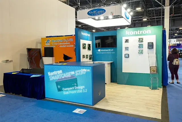 10x10 Trade Show Display for Kontron at G2E, Designed and Built by Exponents in Las Vegas
