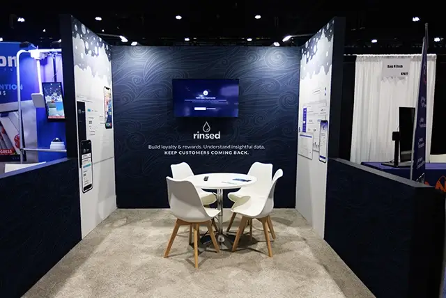 10x10 Trade Show Display for Rinsed at NACS Show, Designed and Built by Exponents in Chicago,IL