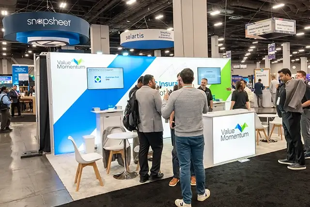10x20 Trade Show Booth for Value Momentum at ITC Vegas, Designed and Built by Exponents in Las Vegas, NV