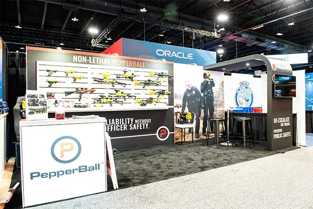 10x20 Trade Show Display for PepperBall at IACP, Designed and Built by Exponents in Denver, CO