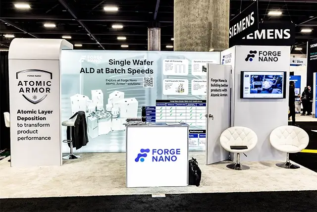 10×20 Trade Show Booth Rental for Forge Nano at Semicon West, Designed and Built by Exponents in Phoenix