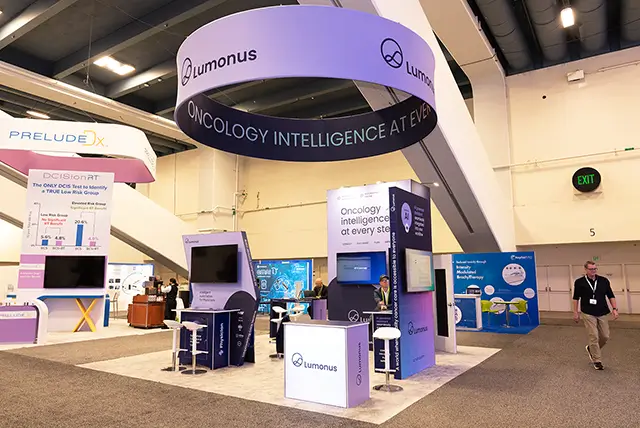 20x20 Exhibit Rental for Lumonus at ASTRO Show, Designed and Built by Exponents in San Francisco, CA
