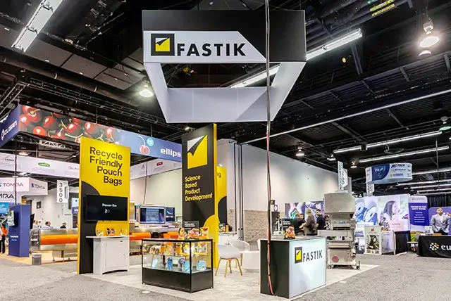 20x20 Trade Show Booth for Fastik at Global Produce & Floral Show, Designed and Built by Exponents in Anaheim, CA