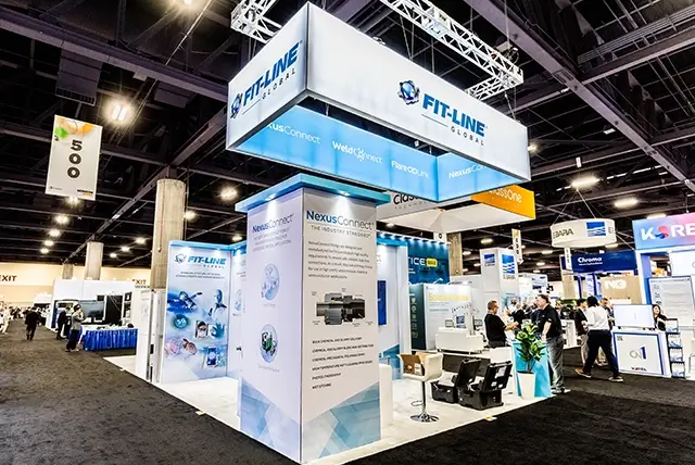 20x20 Trade Show Booth for Fit-Line at SEMICON West, Designed and Built by Exponents in Phoenix