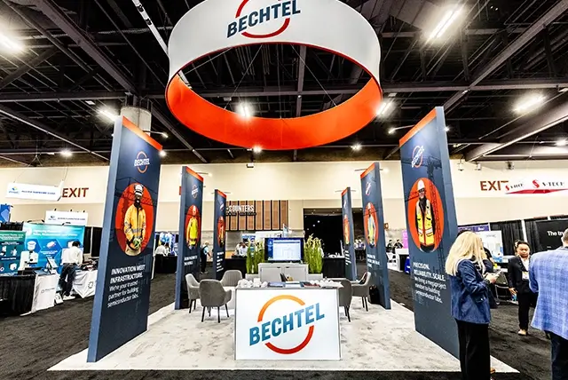 20x30 Custom Booth Rental for Bechtel at SEMICON West, Designed and Built by Exponents in Phoenix