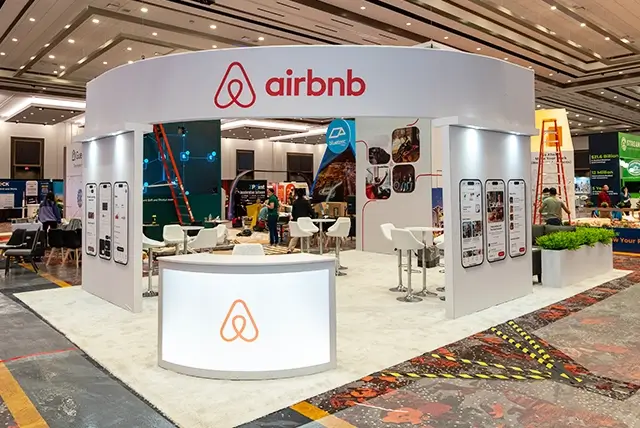 20x30 Exhibit Rental for Airbnb Inc at VRMA, Designed and Built by Exponents in Las Vegas