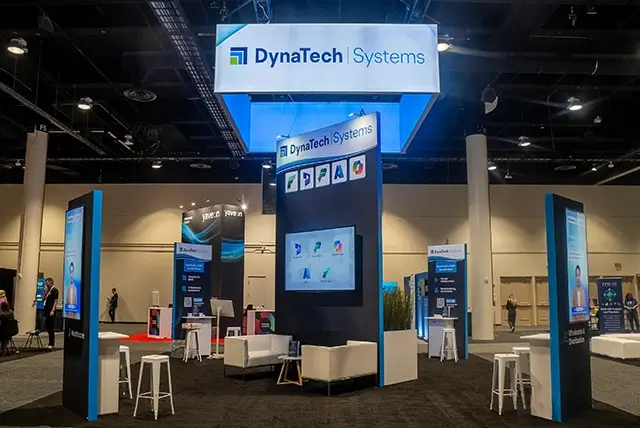 30x30 Custom Exhibit Rental for Dynatech Consultancy at Community Summit, Designed and Built by Exponents in Kissimmee, FL