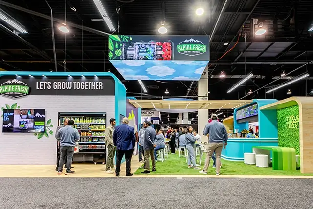 30x50 Trade Show Exhibit Rental for Alpine Fresh at Global Produce & Floral Show, Designed and Built by Exponents in Anaheim,CA