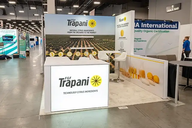 10x10 Trade Show Booth for FGF Trapani at SupplySide Global, Designed and Built by Exponents in Las Vegas, NV