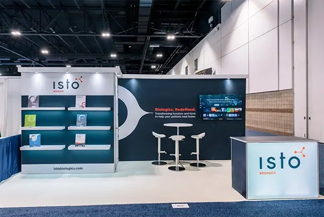 10x20 Trade Show Display Rental for ISTO Biologics at NASS Show, Designed and Built by Exponents in Denver, CO 