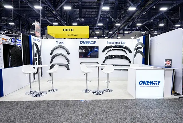 10x20 Trade Show Display Rental for One Way Auto at SEMA Show, Designed and Built by Exponents in Las Vegas, NV