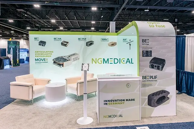 10x20 Trade Show Display for NG Medica at NASS Show, Designed and Built by Exponents in Denver, CO