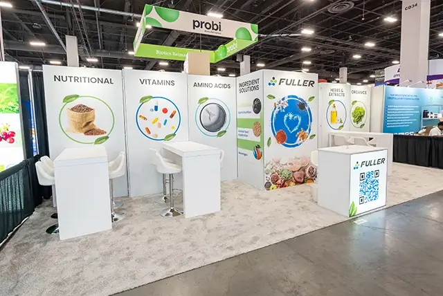 10x30 Trade Show Booth for Fuller Ingredients at SupplySide Global, Designed and Built by Exponents in Las Vegas, NV